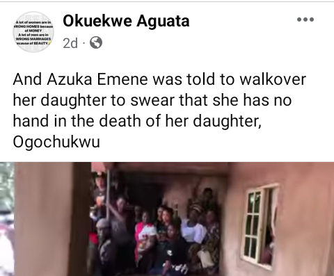 Anambra Woman Forced To Walk Over Her Daughter's Corpse To Prove Her Innocence [Video]