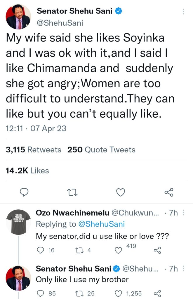 My Wife Got Angry When I Told Her That I Like Chimamanda Adichie - Shehu Sani 2 My Wife Got Angry When I Told Her That I Like Chimamanda Adichie - Shehu Sani
