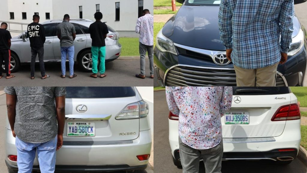 How EFCC Arrested Six Suspected 'Yahoo Boys', Recovered 4 Expensive Cars, Others 1 Yahoo Boys