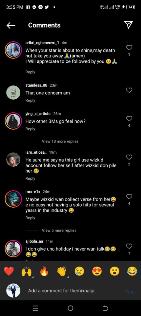 Reactions As Curvy Model, Adele Grisoni Becomes The Only User Wizkid Follows On IG [Photos]