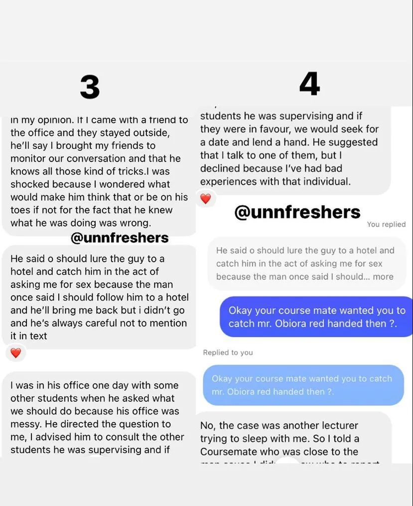 UNN Lecturer Mr Obiora exposed as a sexual predator after abusing female student (Video + Photos) 4