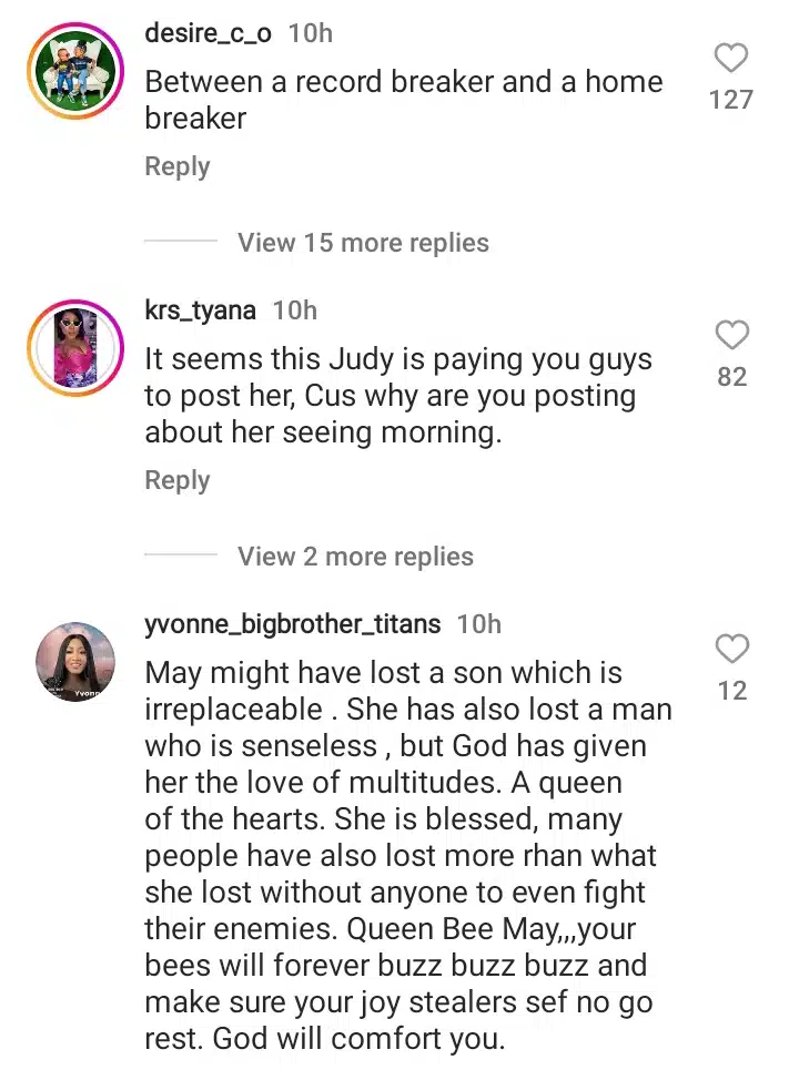 "Between A Record Breaker And Homewrecker” – Judy Austin Dragged Over Her Message To Hilda Baci