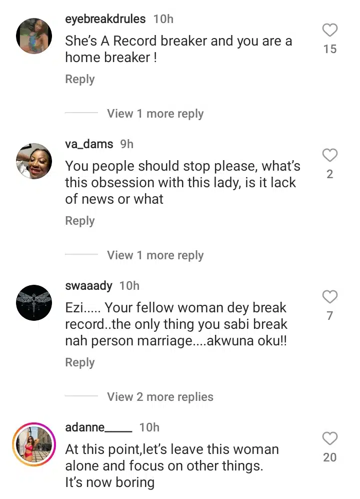 "Between A Record Breaker And Homewrecker” – Judy Austin Dragged Over Her Message To Hilda Baci