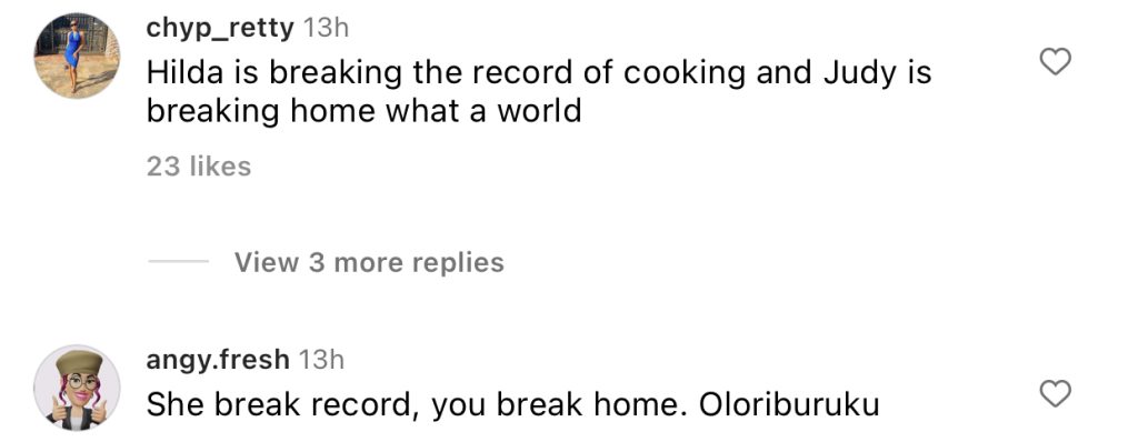 "Between A Record Breaker And Homewrecker” – Judy Austin Dragged Over Her Message To Hilda Baci