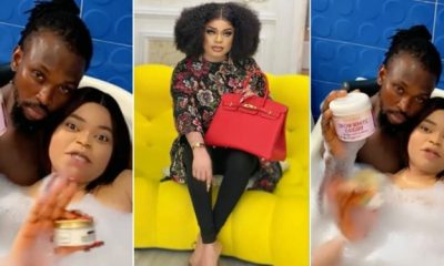 Bobrisky Sparks Outrage As He Shares Intimate Moment With Man In Bathtub [Video]