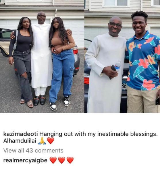 Mercy Aigbe Reacts As Her Husband, Kazim Adeoti Spends Time With Children From His First Wife