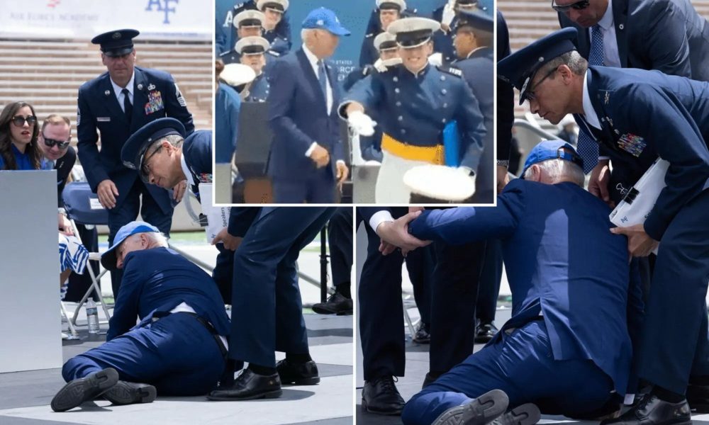 US President, Joe Biden Falls On Stage During Air Force Academy Graduation [Video]