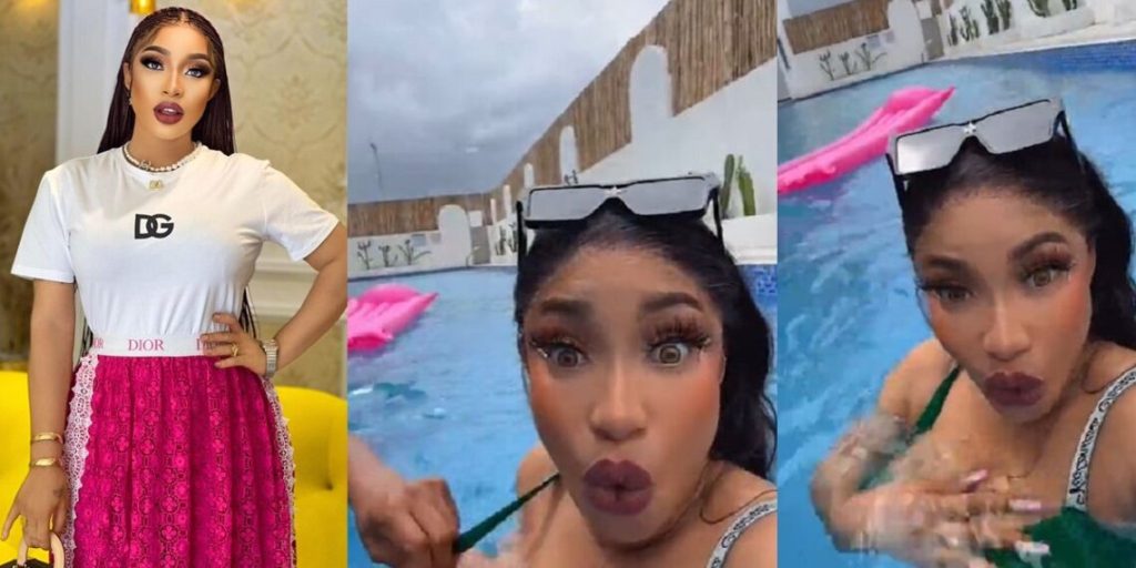 “Na Man Come Arrange Bra” Fans React As Tonto Dikeh Suffers Nip Slip