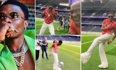 Wizkid Causes Buzz As He Show Off His Football Skills At Tottenham Stadium [Video]