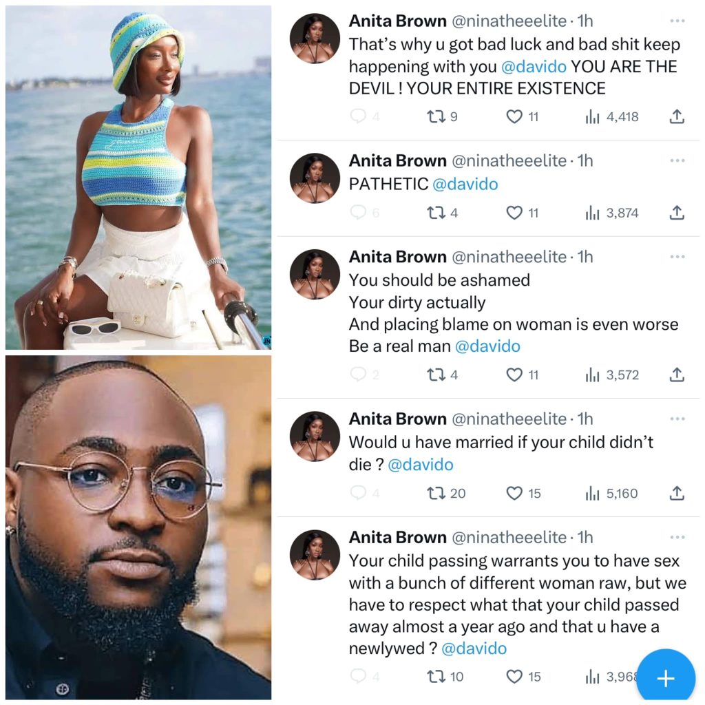 "You Called Chioma A Maniac, Would You've Married Her If Your Child Didn’t Die?" - Anita Brown Slams Davido 2 "You Called Chioma 'Manic', Would You've Married Her If Your Child Didn’t Die?" - Anita Brown Slams Davido,