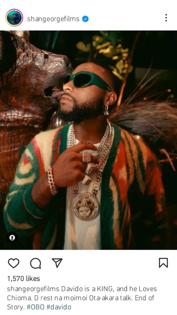 “Davido Is A King And He Loves Chioma” - Shan George Reacts To Singer’s Baby Mama Drama