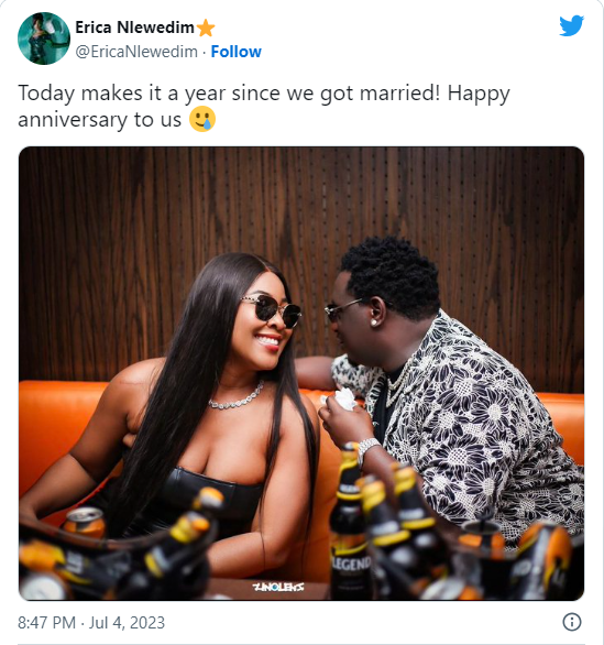Erica Nlewedim Reveals She's Married To Wande Coal, Celebrates One Year Wedding Anniversary 8 Erica Nlewedim Reveals She's Married To Wande Coal, Celebrates One Year Wedding Anniversary