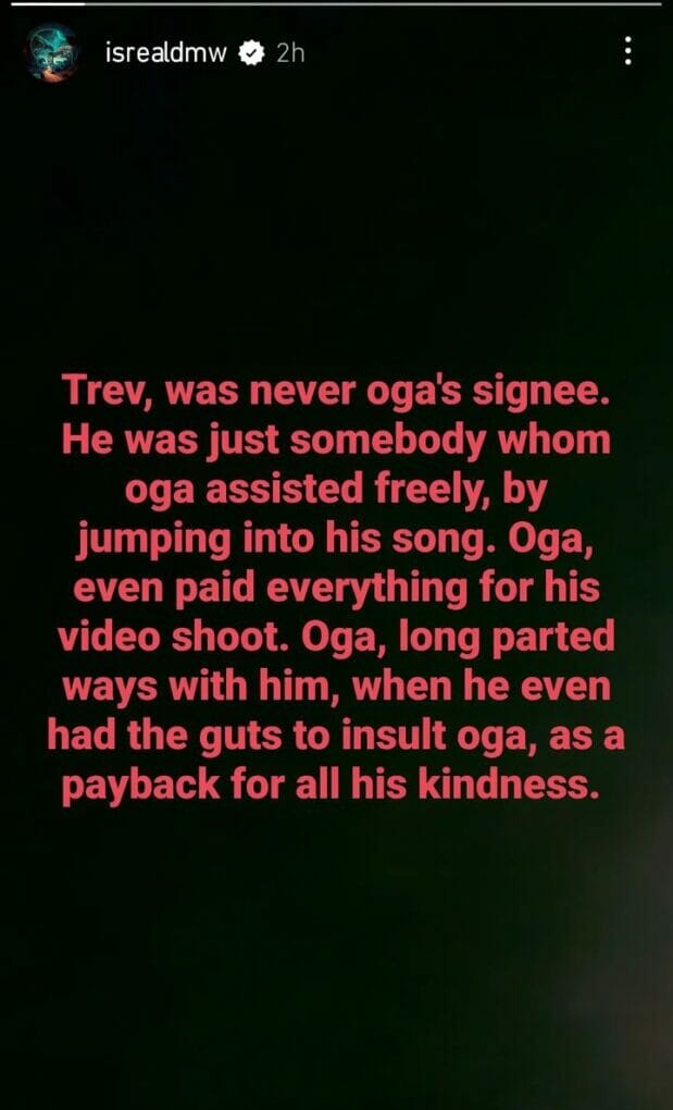 "Davido Didn't Sign Trevboi, He Only Helped Him” - Isreal DMW Clarifies Admist Murder Case 2 "Davido Didn't Sign Trevboi, He Only Helped Him” - Isreal DMW Clarifies Admist Murder Case