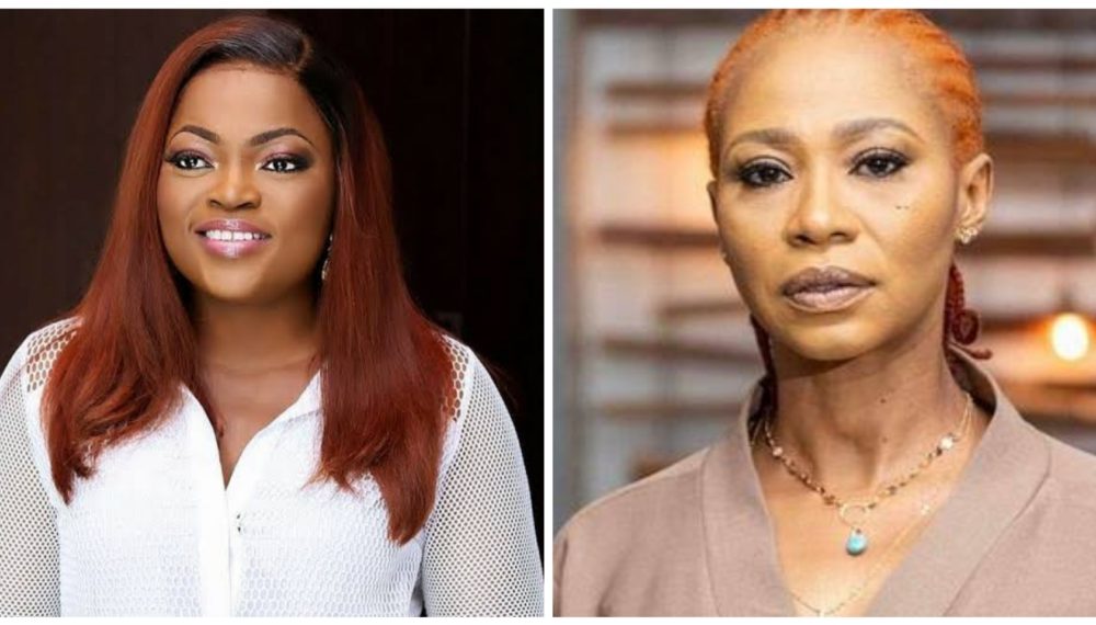 Funke Akindele Caught On Camera Begging Nse Ikpe Etim Not To Expose Her [Video]