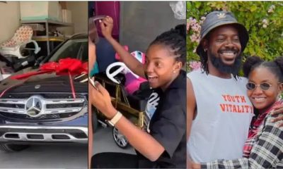 Adekunle Gold Surprises His Wife, Simi With Brand New Mercedes Benz [Video]