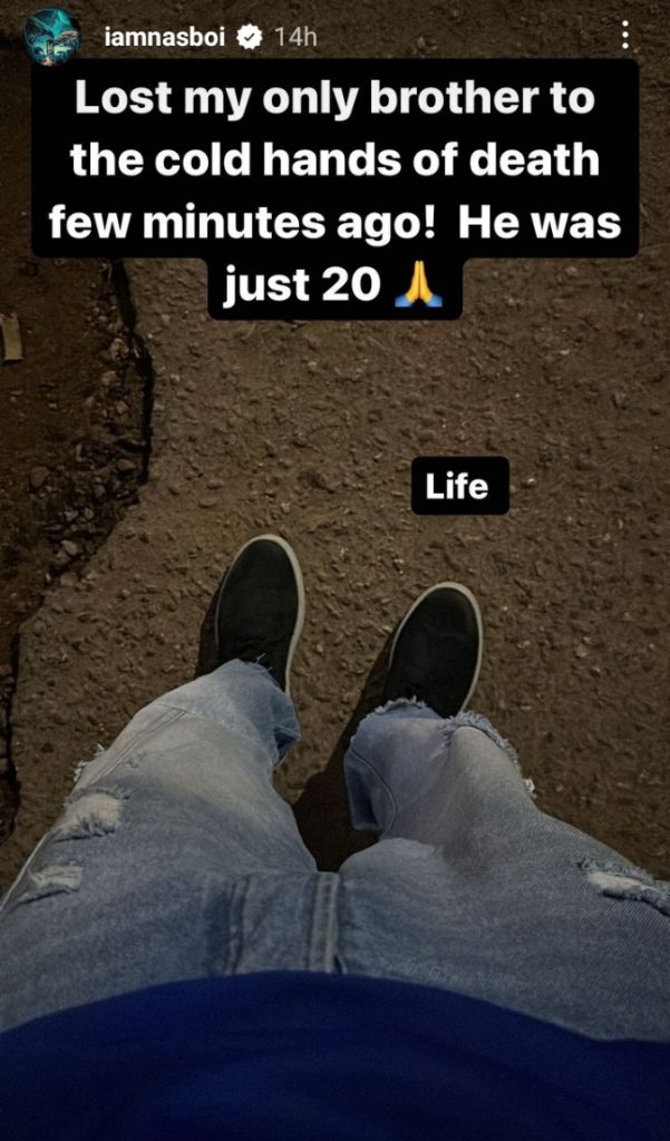 Comedian Nasboi Breaks Down In Tears As He Loses His 20-Year-Old Brother
