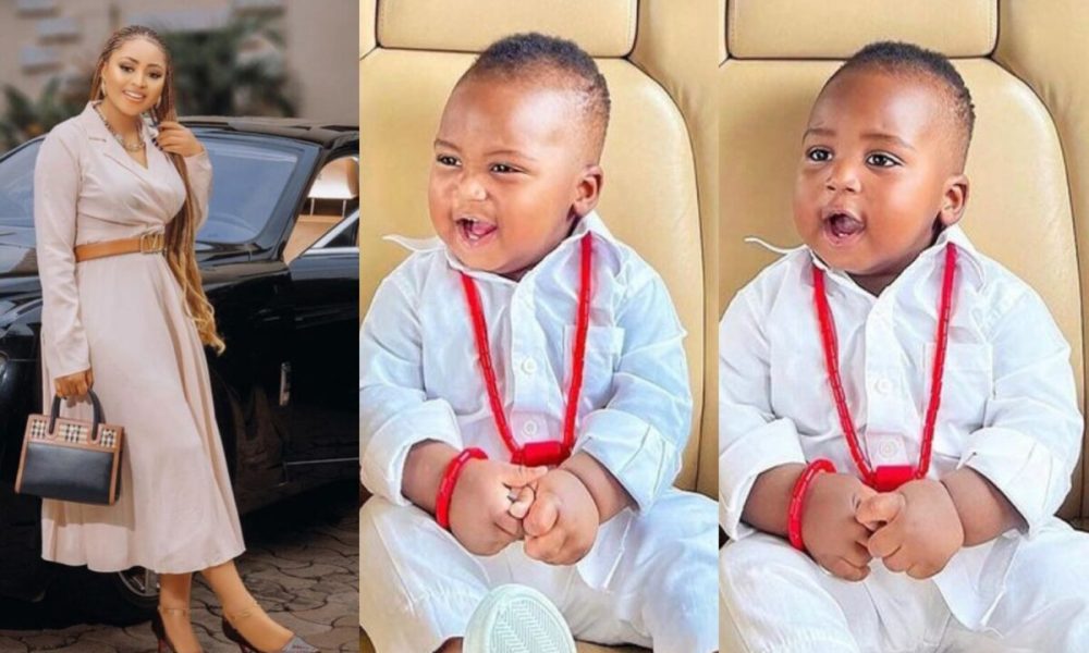 “My Sweetest Little Boy” - Regina Daniels Gushes Over Her Second Son With Ned Nwoko