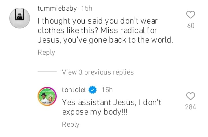 "Miss Radical, You’ve Gone Back To The World” – Netizen Slams Tonto Dikeh Over Her Outfit 6 "Miss Radical, You’ve Gone Back To The World” – Netizen Slams Tonto Dikeh Over Her Outfit