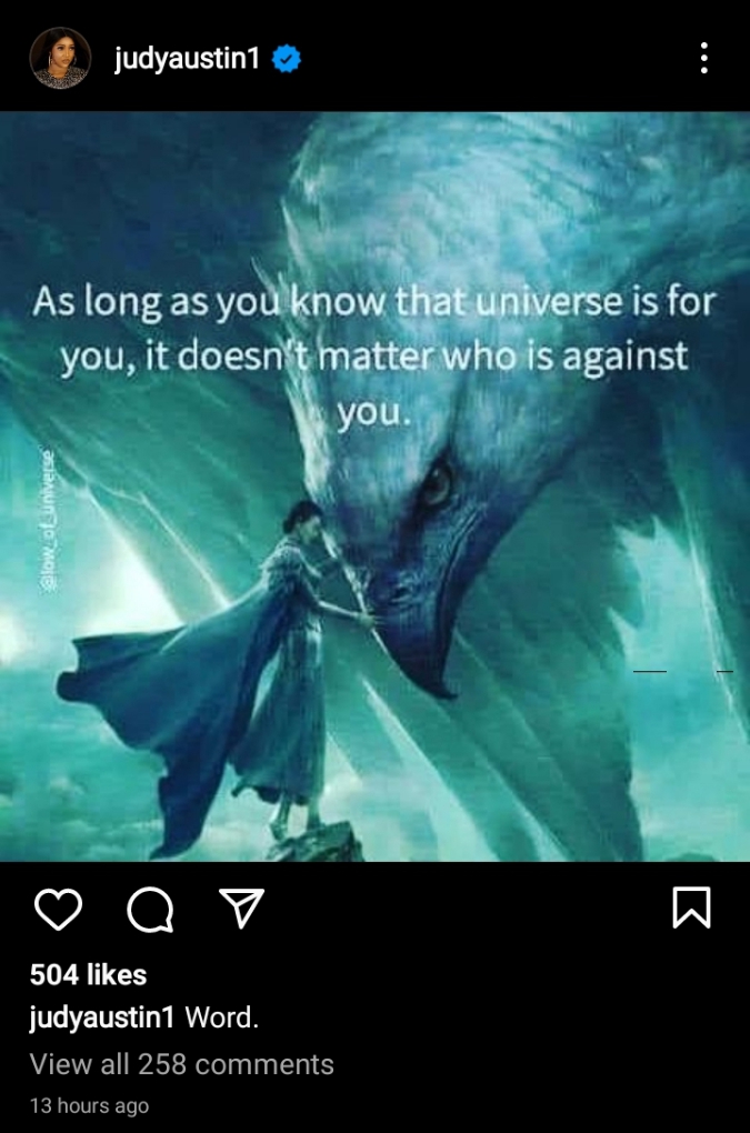 The Universe Is On My Side, It Doesn’t Matter Who Is Against Me – Judy Austin 2 The Universe Is On My Side, It Doesn’t Matter Who Is Against Me – Judy Austin