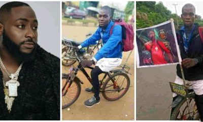 “Turn Around, I’m Not Home” - Davido Tells Fan Riding On Bicycle From Benue To Lagos To Meet Him