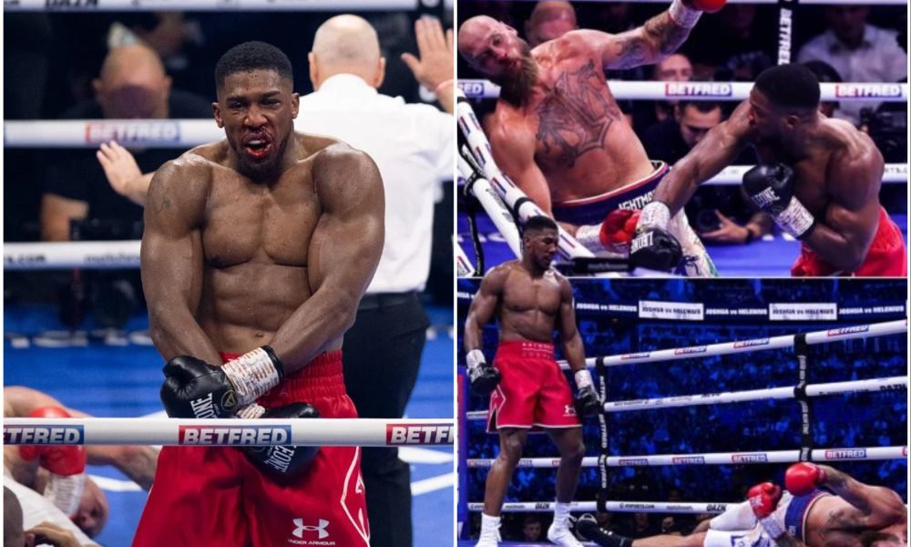 Watch Moment Anthony Joshua Knocked Out Robert Helenius In 7th Rounds [Video]