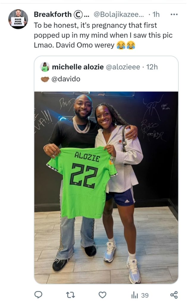 "I Reject Any Spirit Of Babymama" - Nigerians Reacts As Davido Links Up With Michelle Alozie 17