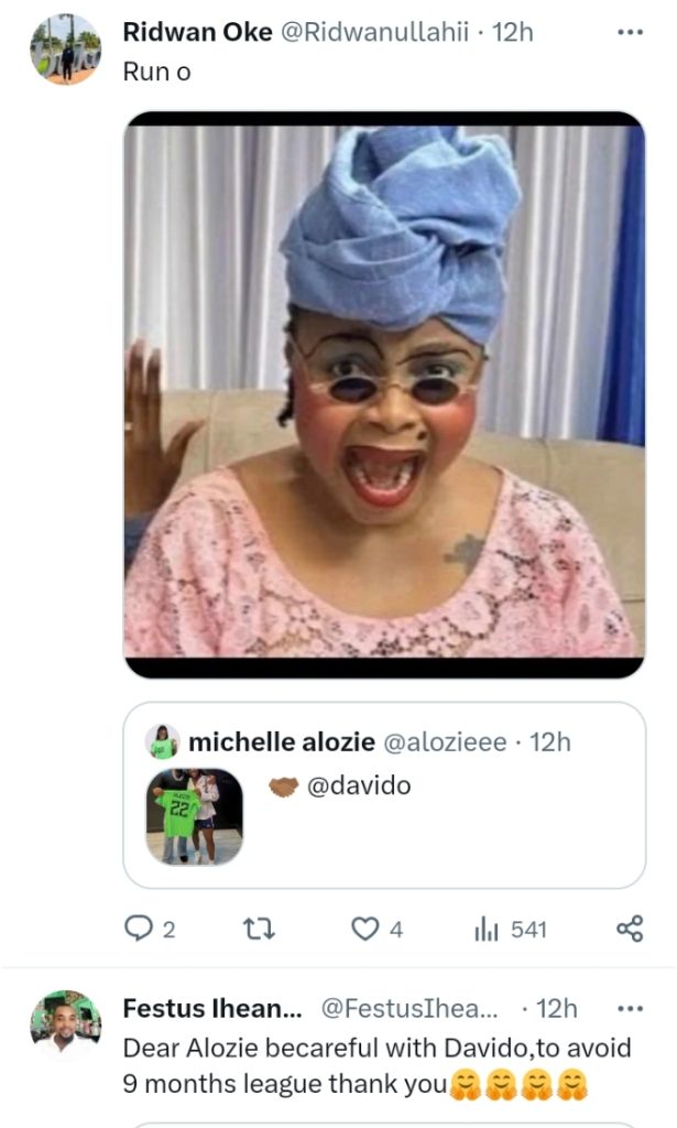 "I Reject Any Spirit Of Babymama" - Nigerians Reacts As Davido Links Up With Michelle Alozie 15