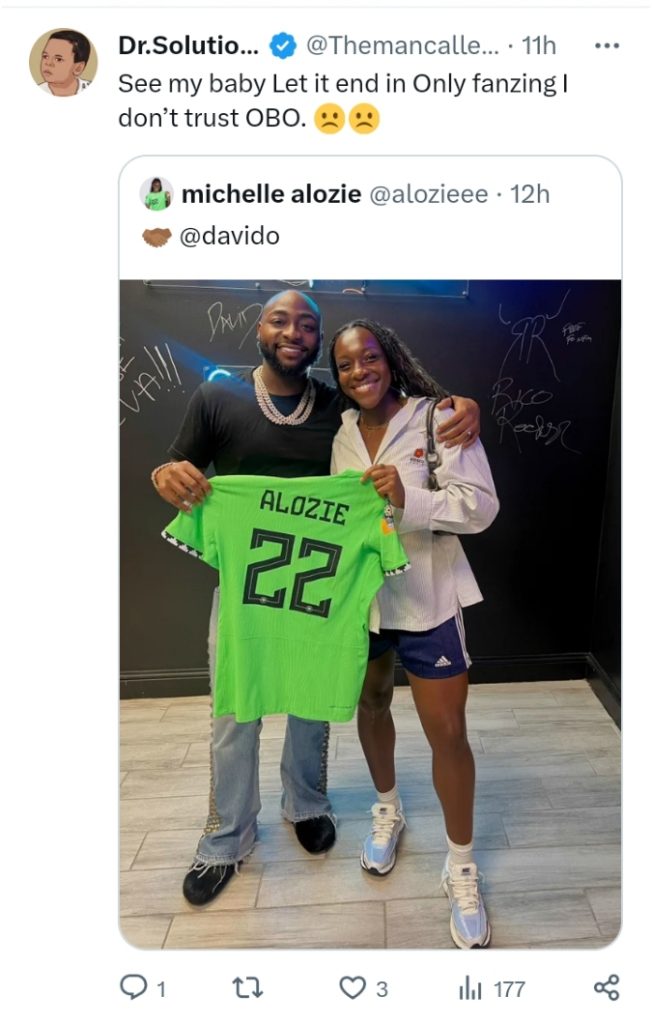 "I Reject Any Spirit Of Babymama" - Nigerians Reacts As Davido Links Up With Michelle Alozie