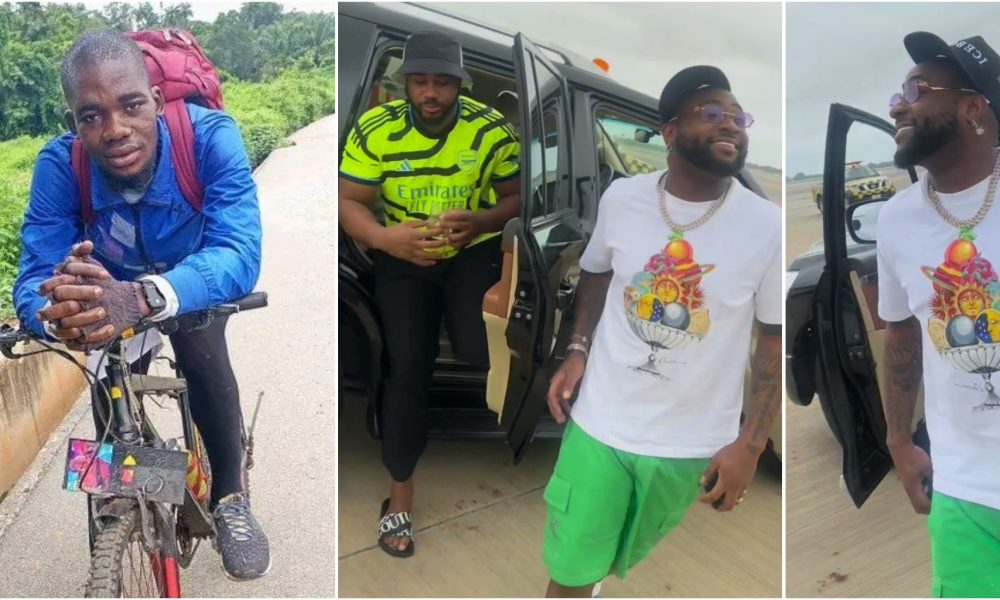 Benue Cyclist, Emmiwuks Reaches Out To Davido As Singer Makes Long-Awaited Return To Lagos