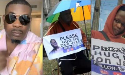 Don Jazzy Reacts As Fan Vows Not To Return Home Until He Gets A Hug From Him [Video]