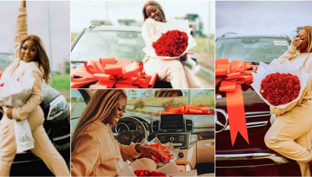 “Happiness Want To Kill Me” – Caramel Plugg Say As She Acquires New Mercedes Benz [Photos]