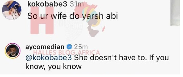 AY Makun Reacts As Fan Accuses His Wife, Mabel Of Enhancing Her Backside