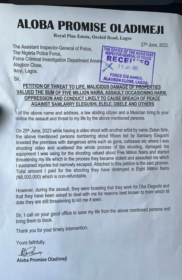 Mohbad Filed Petition Of Threat To Life Against Naira Marley's Friend, Sam Larry