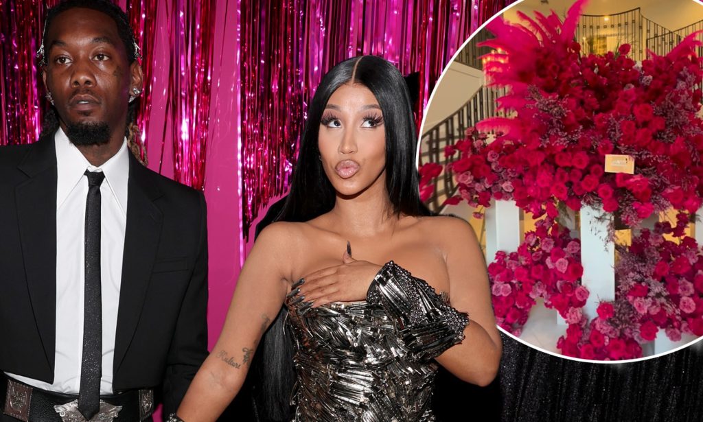 Cardi B Flaunts Lavish Anniversary Flowers From Husband Offset [Photos