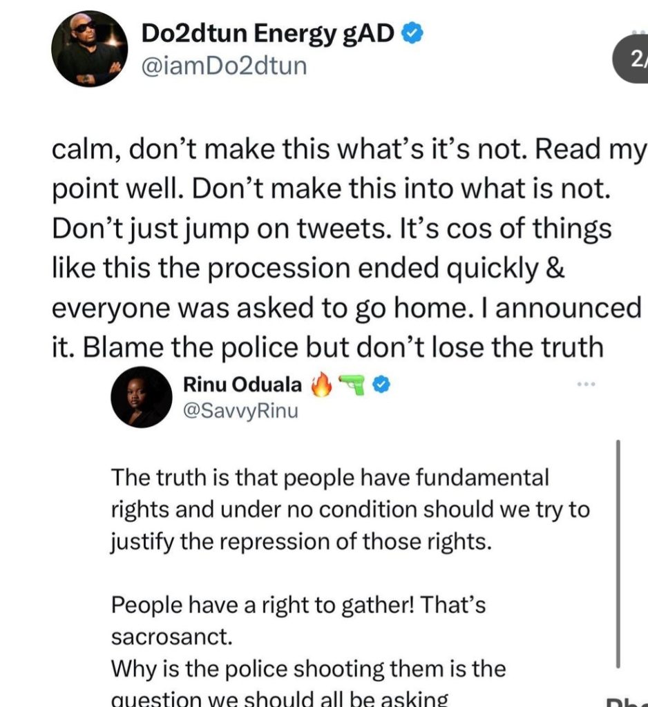 OAP Dotun And Rinu Oduala Clash Over Police Teargas At Mohbad's Memorial