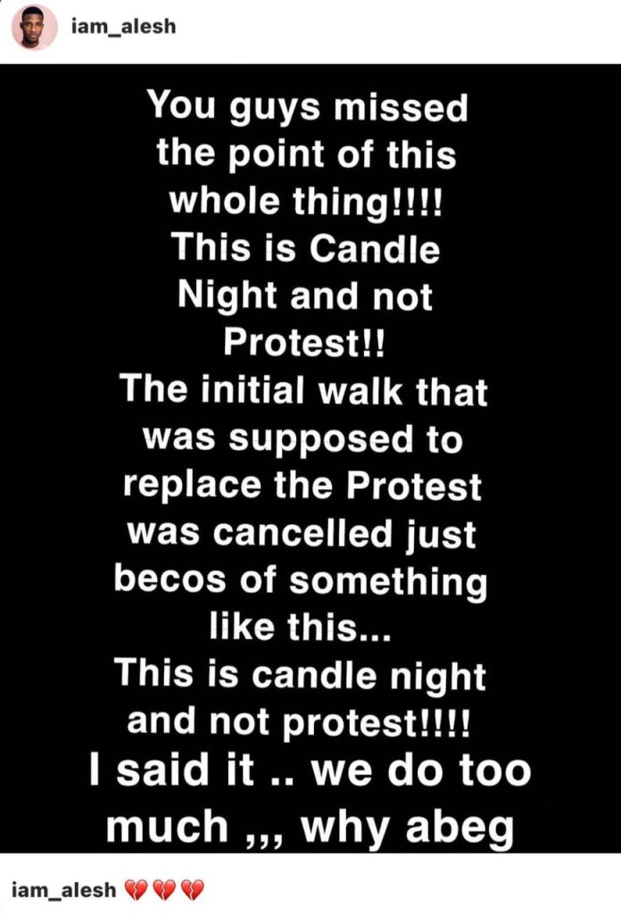 Actor Alesh Sanni Scolds Nigerians Teargased After Mohbad's Candlelight Procession