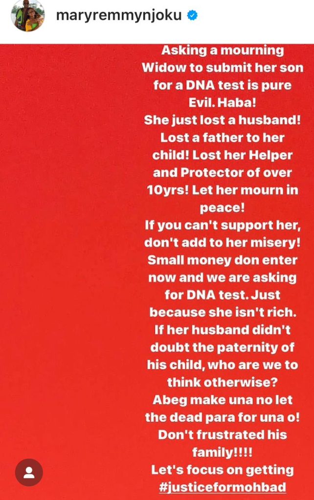 "Asking Mohbad's Mourning Wife To Submit Their Son For DNA In Pure Evil” - Mary Njoku