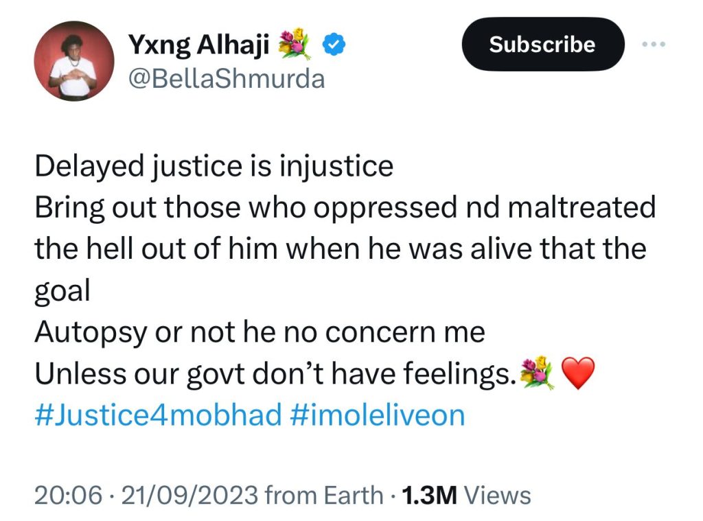 "Autopsy Or Not, Bring Out Those Who Oppressed And Maltreated Mohbad" - Bella Shmurda