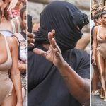 Kanye West Causes Frenzy As He Directs Wife, Bianca Censori To Pose In Front Of Excited Locals [Photos]