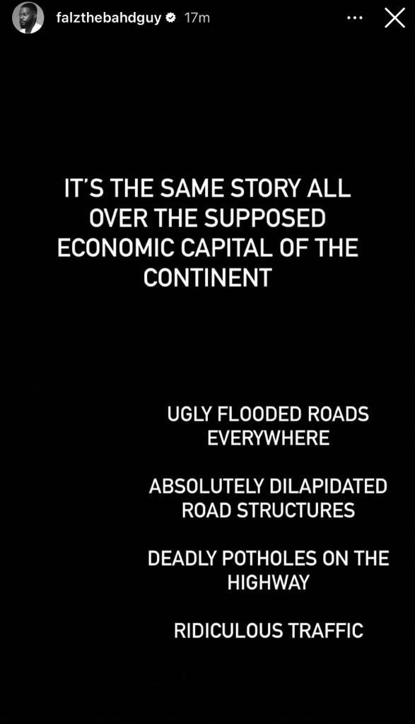  Falz Calls Out Lagos Government Over The Deplorable State Of Lekki-Epe Expressway [Video]
