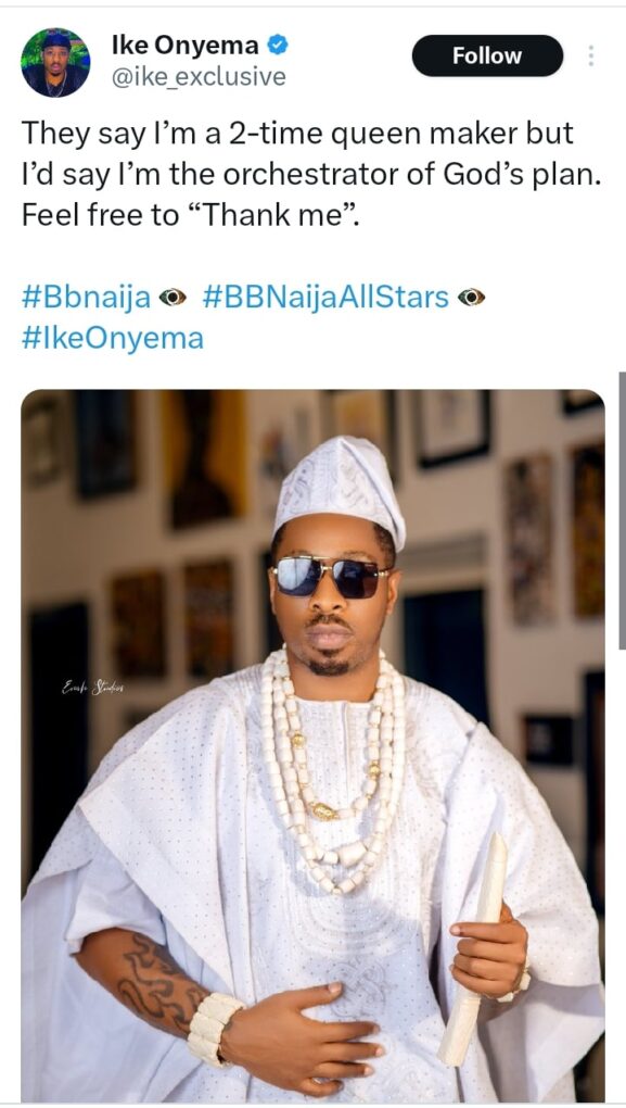 "I’m A 2-Time Queen Maker" - Ike Onyema Brags As Ilebaye Wins BBNaija All Stars