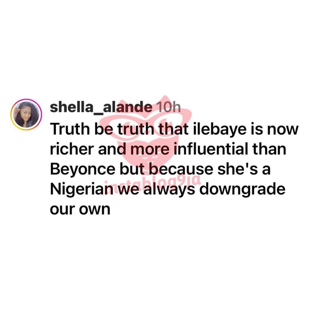 "She Is Now Richer And More Influential Than Beyonce” - Ilebaye’s Fan Claims 2 "She Is Now Richer And More Influential Than Beyonce” - Ilebaye’s Fan Claims