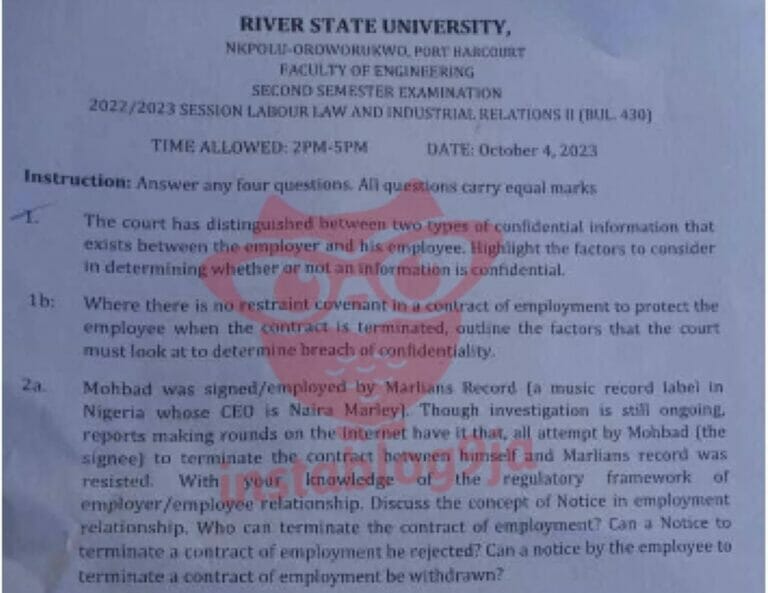 Naira Marley And Mohbad Featured In Rivers State University Exam Questions 2 Naira Marley And Mohbad Featured In Rivers State University Exam Questions