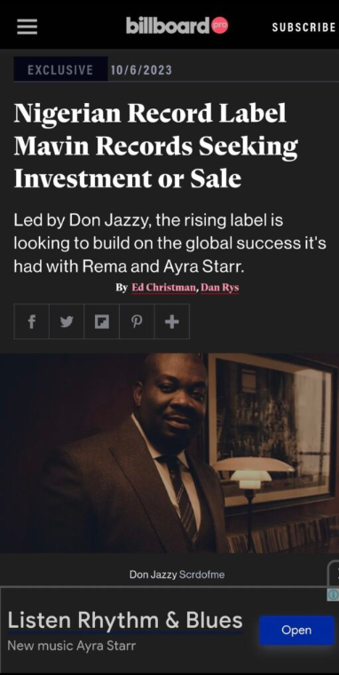 Don Jazzy Calls On Investors As He Reportedly Plans To Sell Mavin Records For $200m