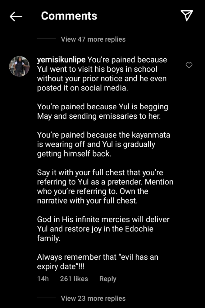 Judy Austin Dragged Over Her Comment After Yul Edochie Reunited With His Kids From May 1