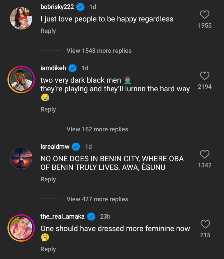 Bobrisky, James Brown, Others React As Nigerian Gay Couple Wed In Romantic Atmosphere [Video]