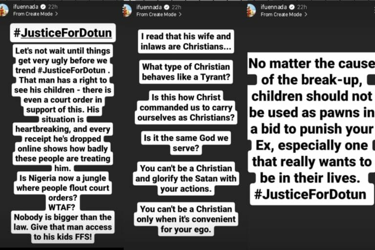 "Children Should Not Be Used As Pawns” - Ifu Ennada Backs Dotun's Fight With Ex-Wife 