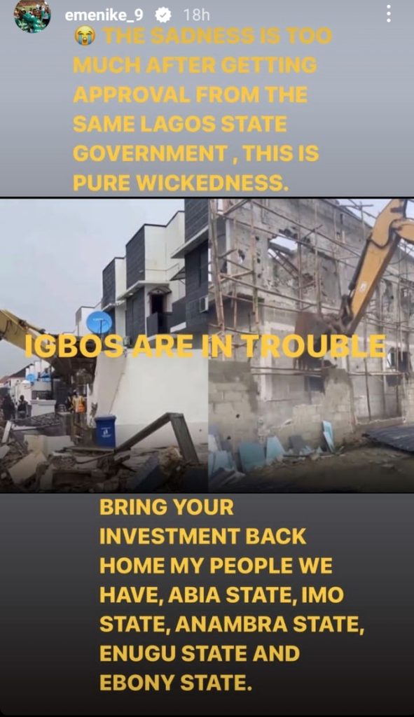 "Igbos Are In Trouble, This Is Pure Wickedness" – Emenike Slams Lagos Govt Over House Demolition