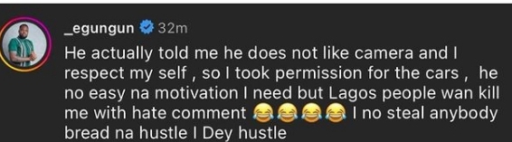 Why I Made Video About Wizkid’s N1.7b Cars Instead Of Interviewing Him – Egungun 2 Why I Made Video About Wizkid’s N1.7b Cars Instead Of Interviewing Him – Egungun