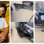 Tacha Akide Loses Cool As Keke Driver Bashes Her Mercedes Benz In Lagos [Video]